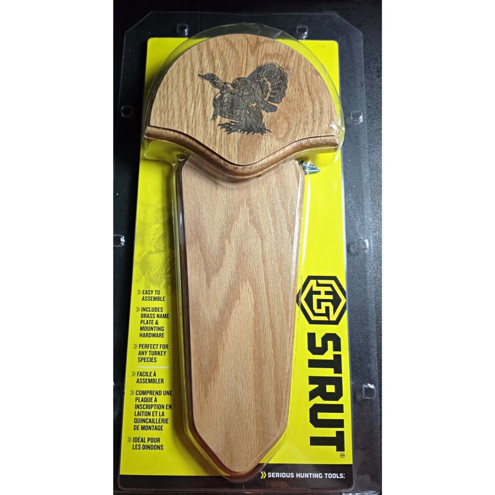 H.S. Strut Three Beard Turkey Mounting Plaque 06949 Oak Trophy Fan Mount New